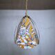 Suspension en tissu fleuri orange et bleu