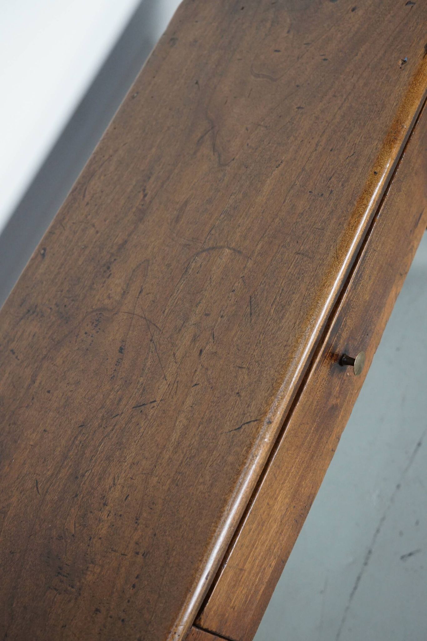 Antique rustic farmhouse fruitwood side table, France, 19th century