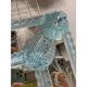 Venetian rectangular light-blue floreal hand-carving mirror in murano glass style