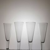8 flûtes à champagne en cristal -  XIXème