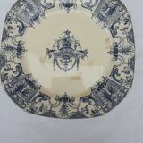 Plate on pedestal in Gien earthenware Iron earth numbered 42 late XIX th Diam 25 cm
