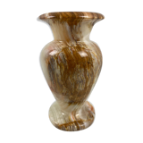Beige and brown alabaster vase 15cm