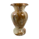 Beige and brown alabaster vase 15cm