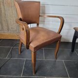 Bridge armchair in skai from the 60s