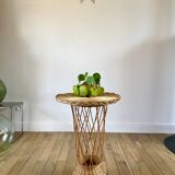 Table d'appoint en rotin / bambou années 1960-1970