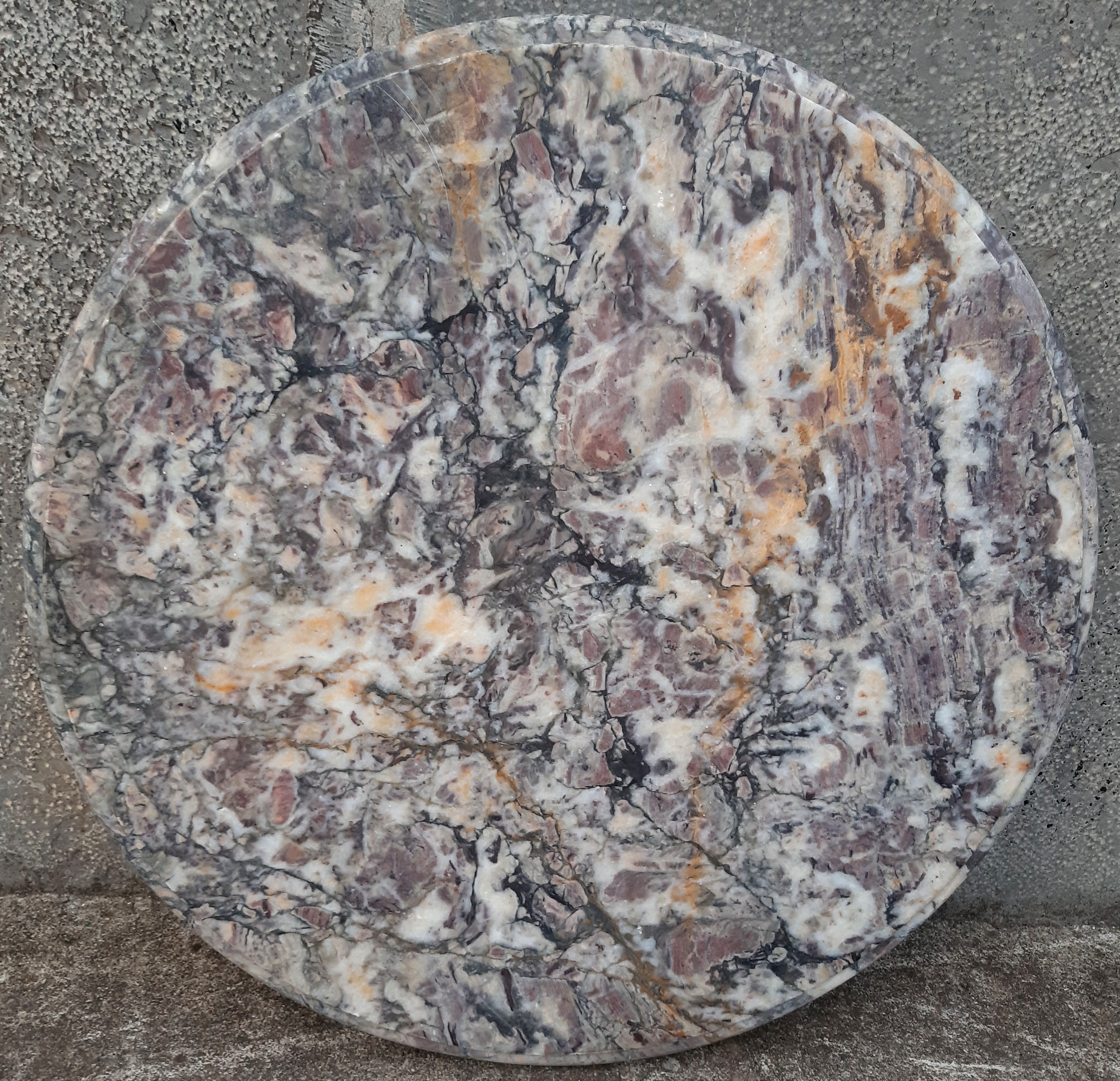 Pedestal table cast iron, marble top