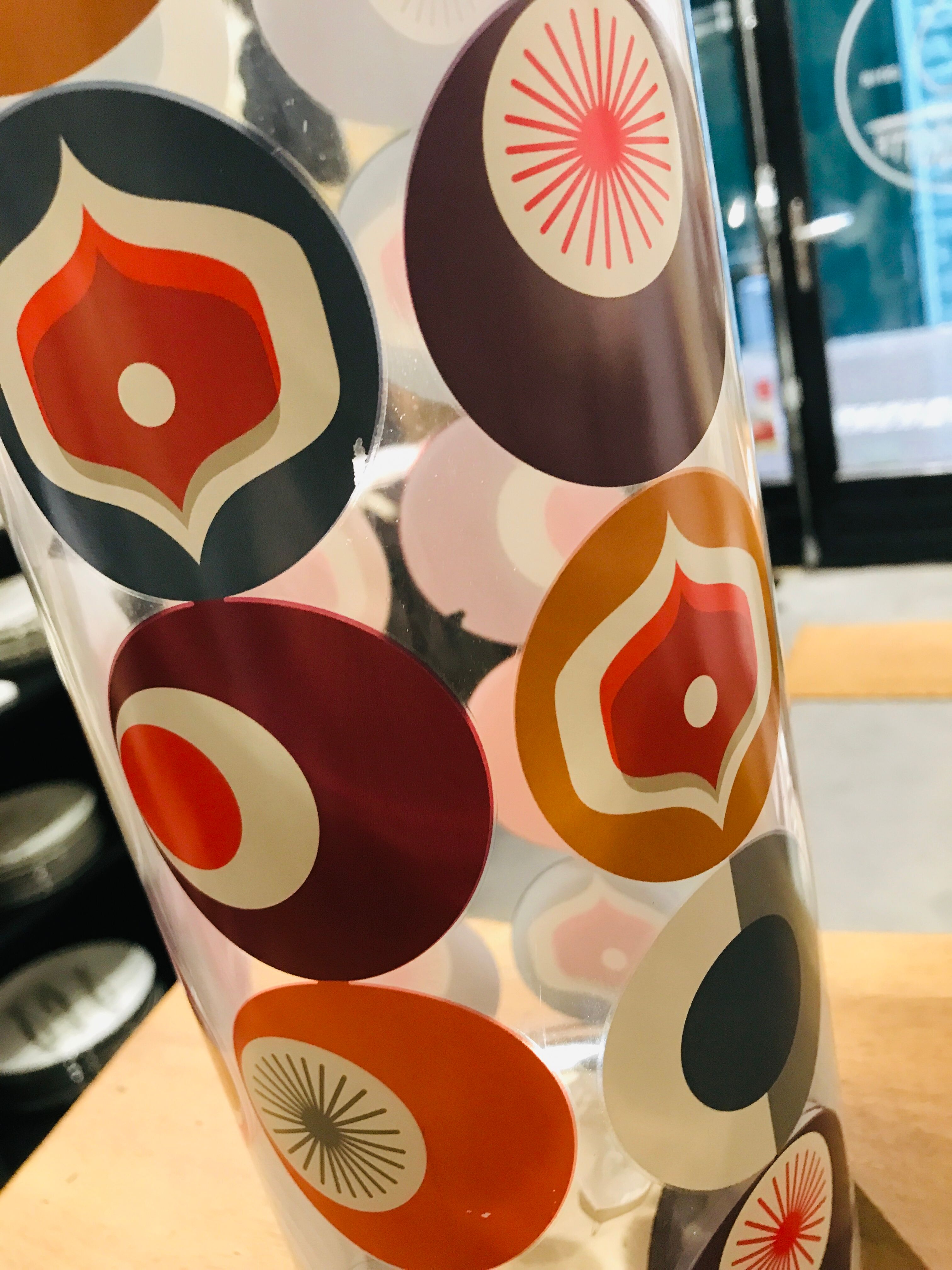 Vase cylinder colorful patterns pop vintage