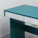 Vintage petrol green desk with drawers 1970s modernism