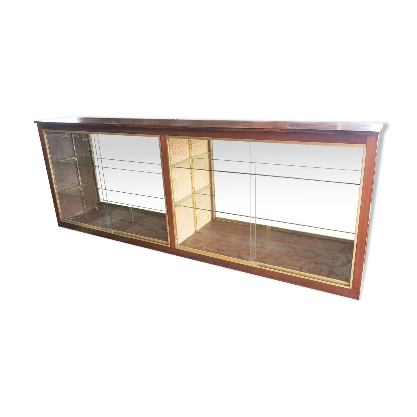 Glass and wood display case