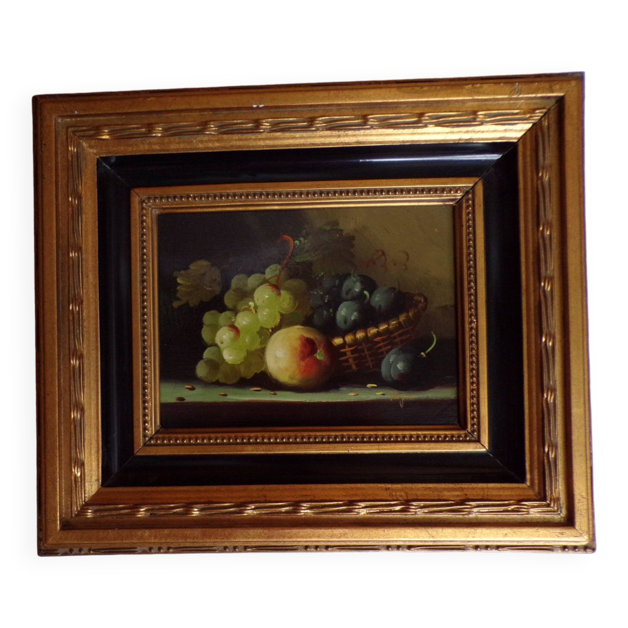 Still life on panel signed Huyet