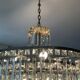 Large crystal chandelier with cascade of pendants from the 60s and 70s