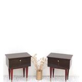 Duo of vintage bedside tables