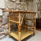 Desserte bar en rotin vintage 2 niveaux