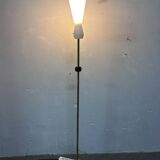 Lampada da terra in ottone e vetro