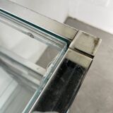 Pair of chrome and glass shelves from the 70s