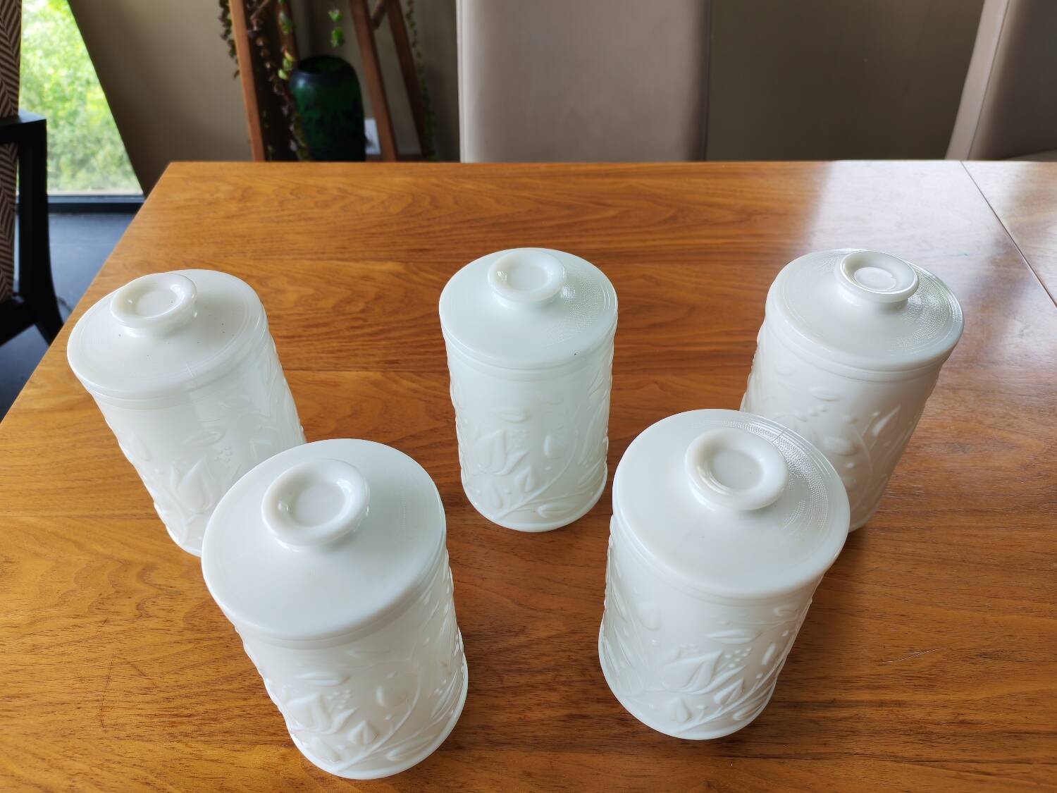 Lot de 5 pots d'apothicaire vintages