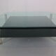 B&B Italia 'Diesis' Two-Tier Glass and Leather Coffee Table by Antonio Citterio