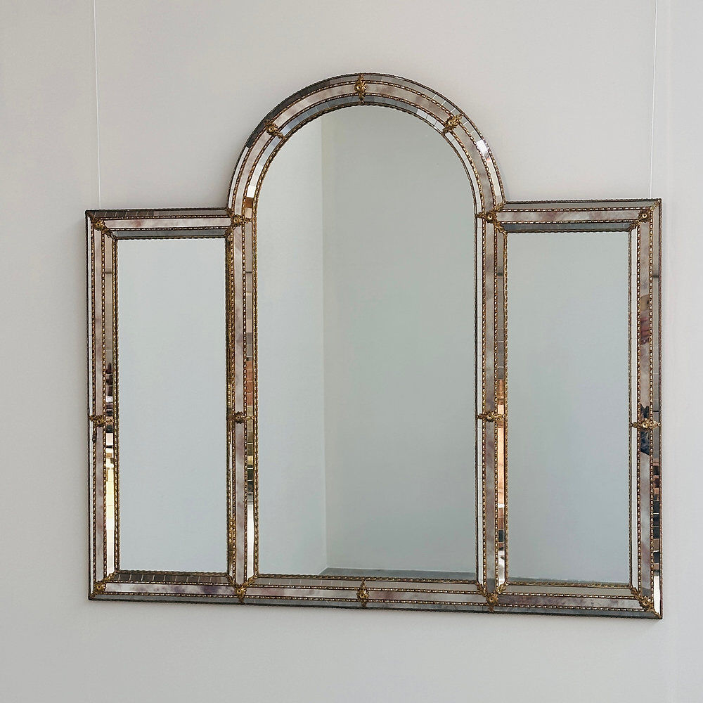 Large decorative Spanish mosaic mirror, 1980s