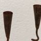 Pair of wrought iron spiral candlesticks