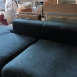 Sofa meridian black linen Crozatier 240 x 110