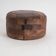 Vintage leather patchwork pouf