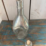 Glass and pewter whiskey decanter