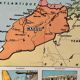 Old poster map of Algeria, Tunisia, Morocco - 1930