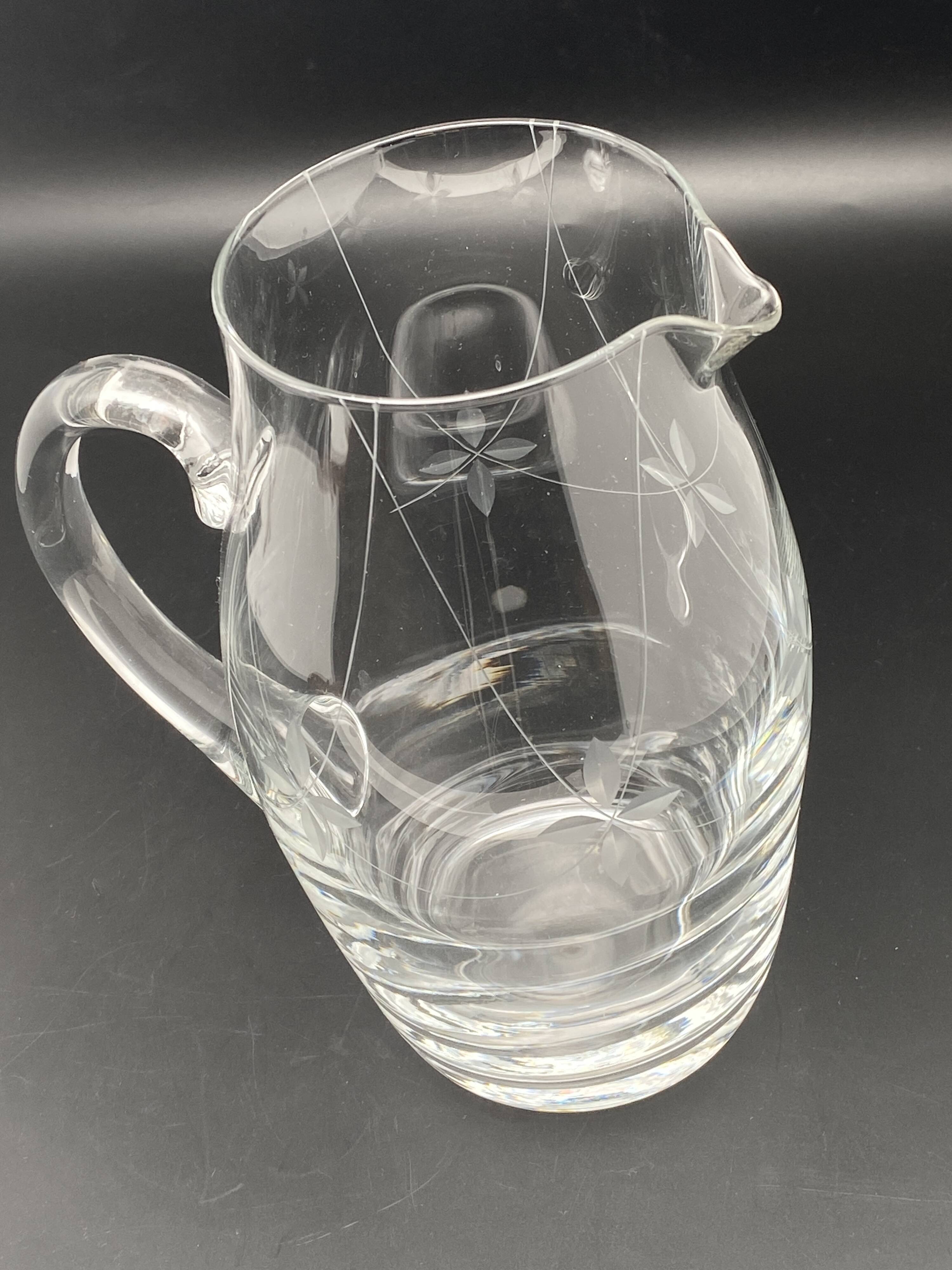 Fine chiseled glass carafe