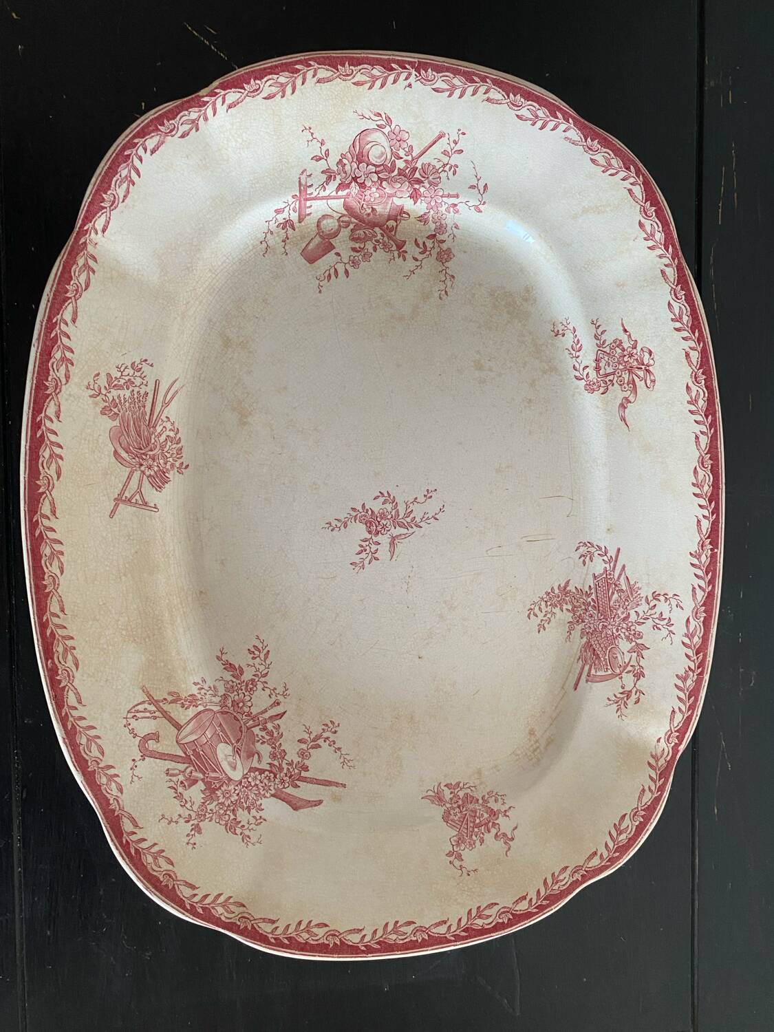 Large Watteau Sarreguemines dish