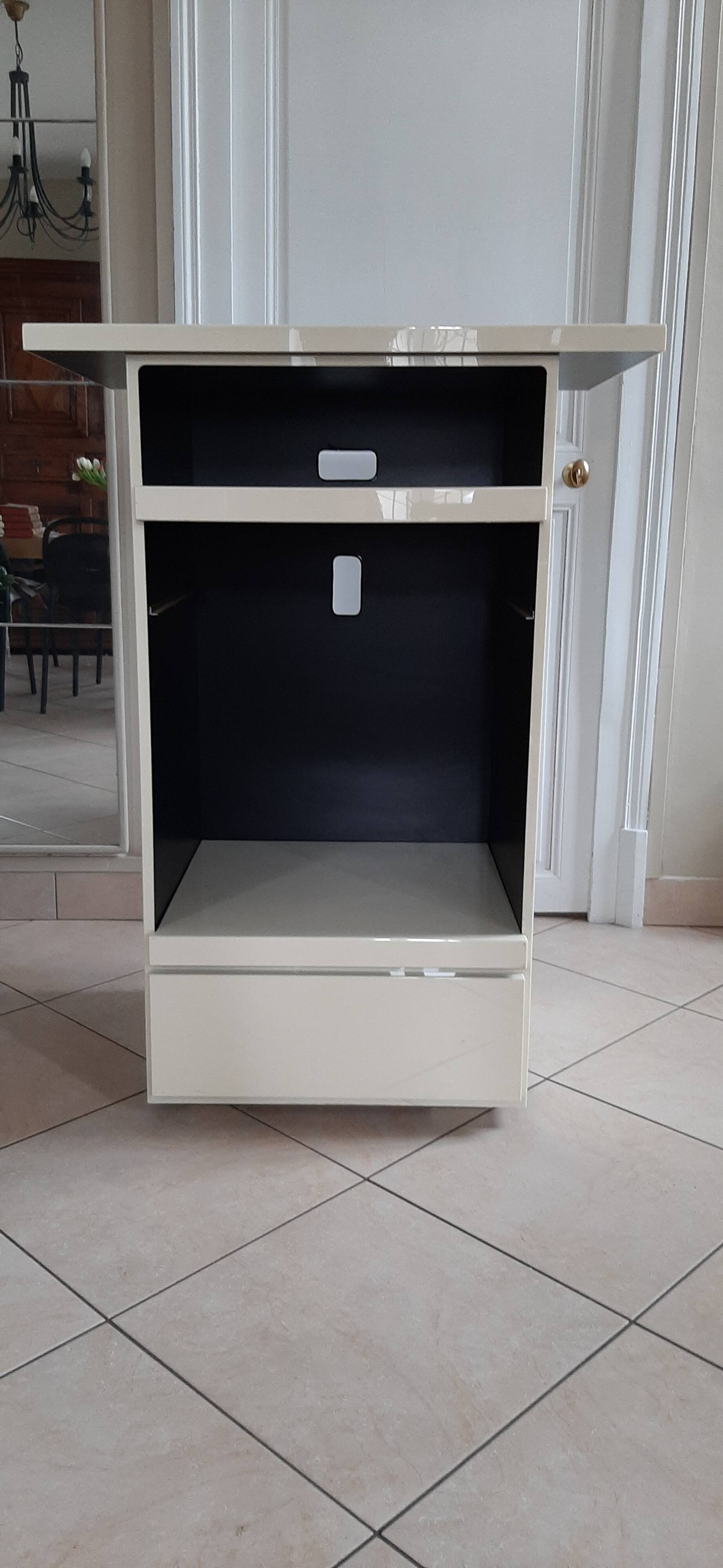 Cream lacquered HFI TV cabinet by David Lange