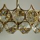 1970s Palwa Chandelier, gold plate and faceted crystals