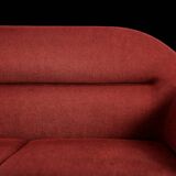 Vintage Mid-Century Scandinavian Modern 3-Seater Red Sofa