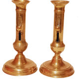Pair of brass candle holders
