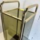 Vintage 'gold' umbrella stand with smoked glass