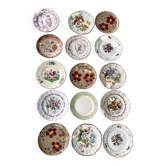 Exceptional set of 15 large mismatched plates.