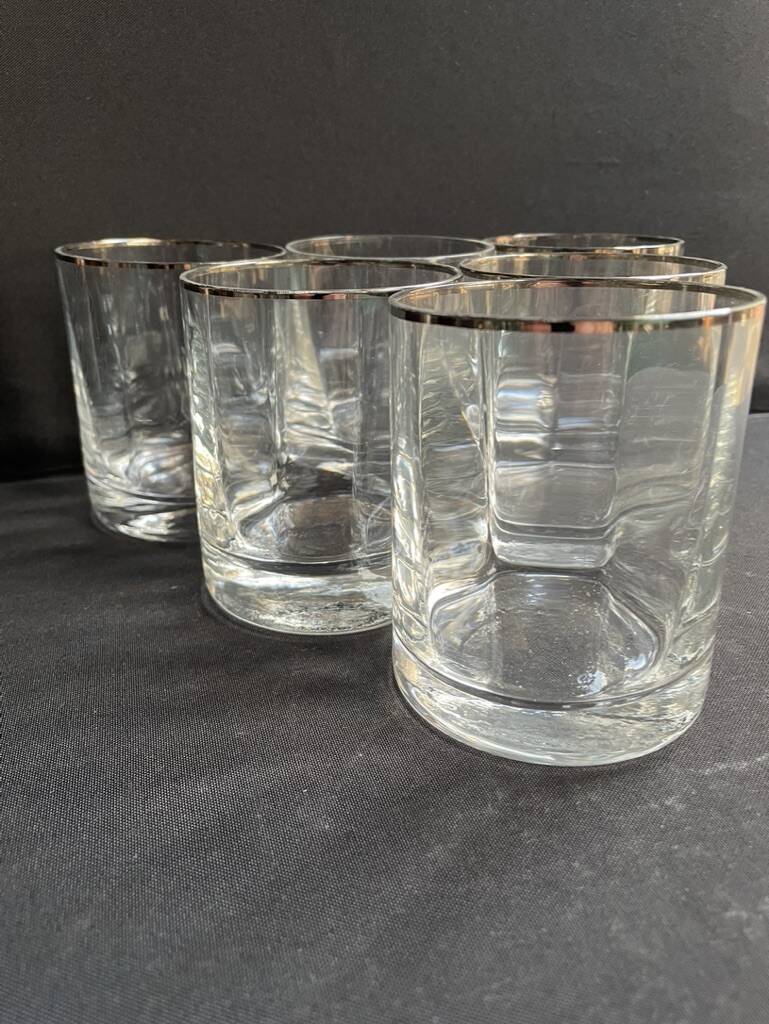 6 whiskey glasses 1970's