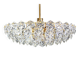 Impressive brass and crystal glass chandelier by Kinkeldey, Germany, 1970s.