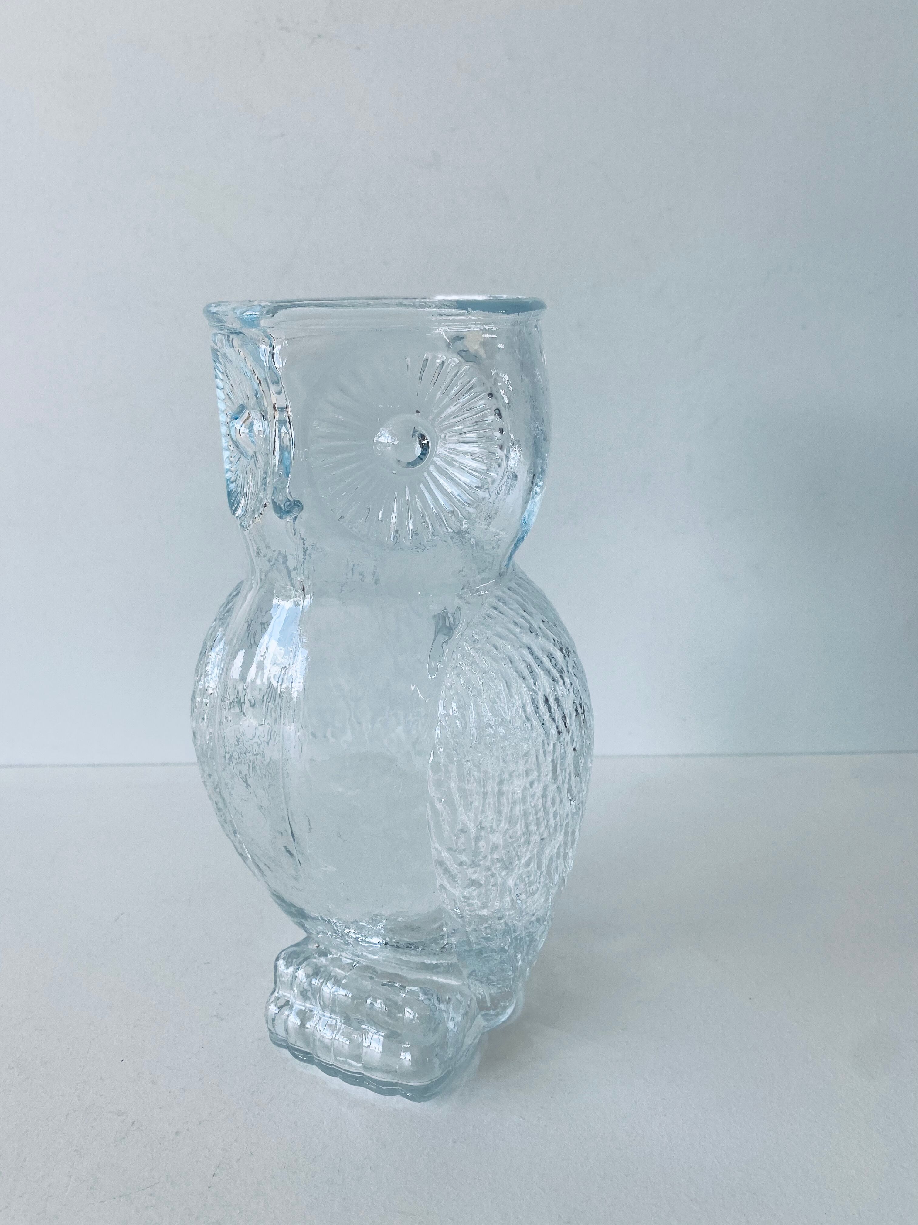 Vintage glass pitcher owl shape