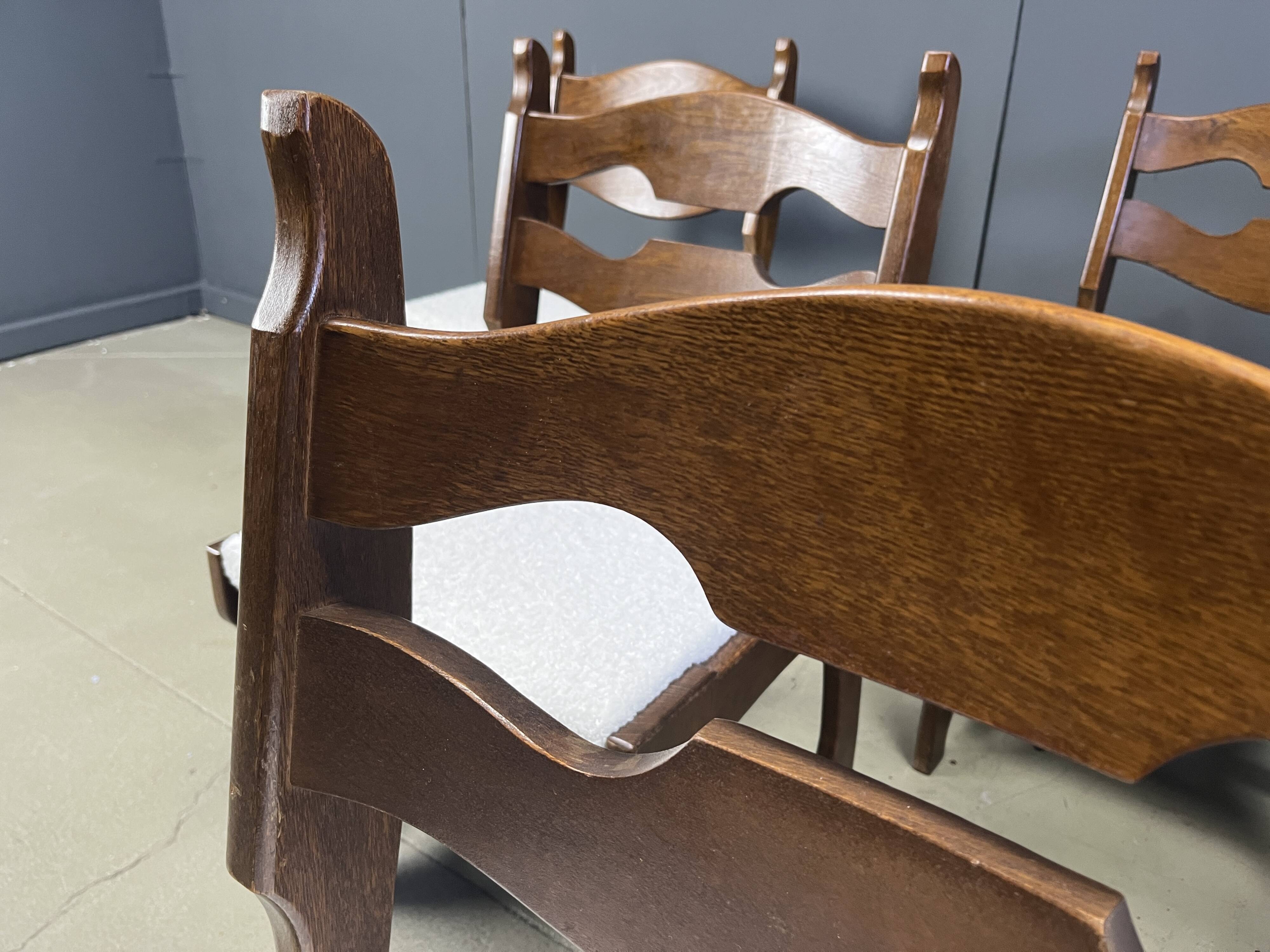 Vintage brutalist dining chairs, set of 6 - 1960s