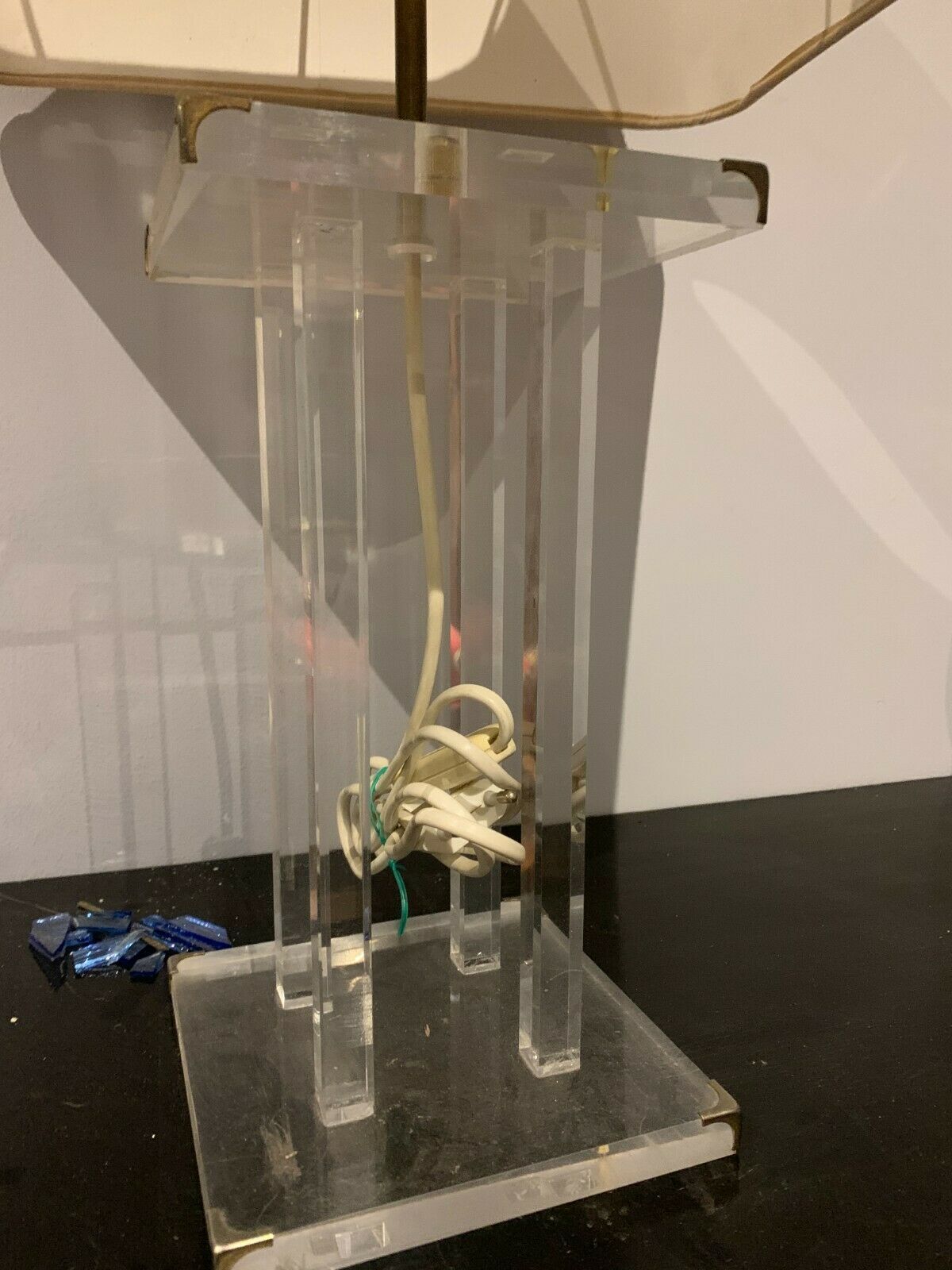 Pair of Plexiglas 20th century lamps