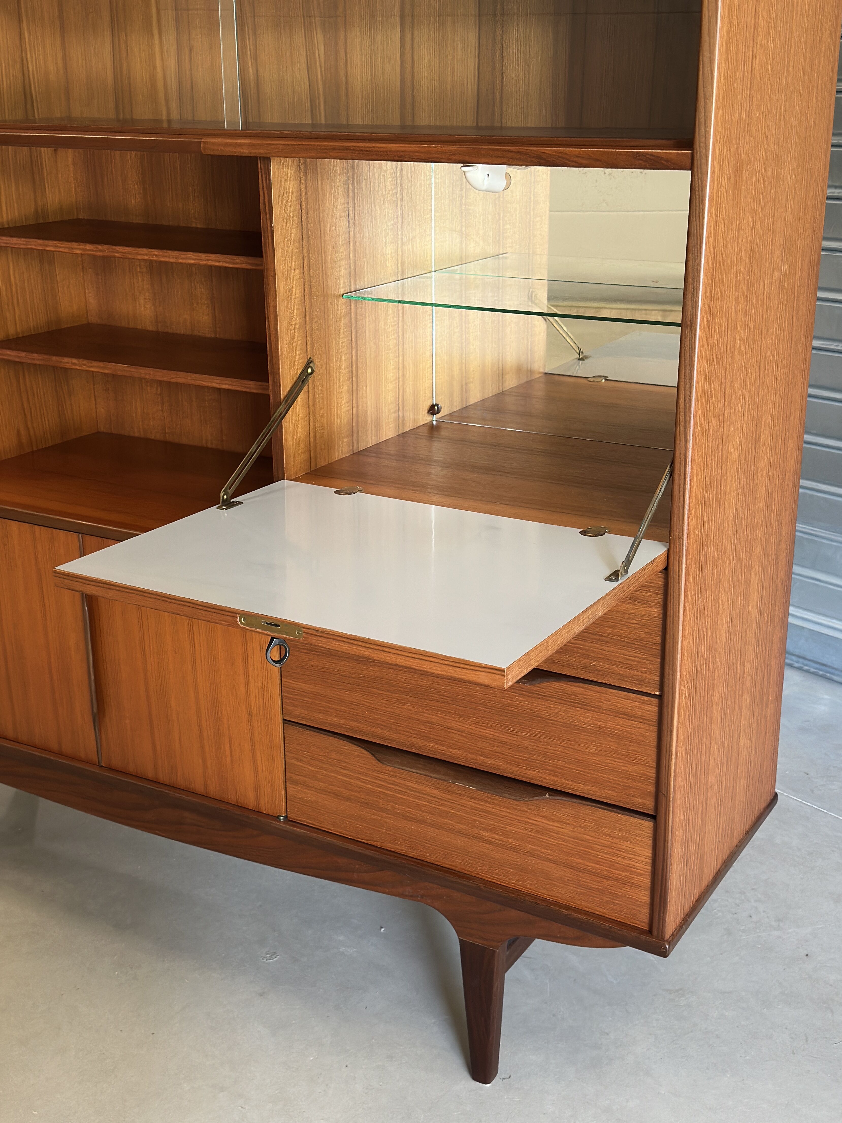 Very beautiful Scandinavian highboard in teak from the 1960s.
