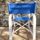Folding canvas armchair by the sea La Baule 1960s