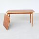 Hans Wegner drop-leaf dining table in beach and teak Denmark 1950