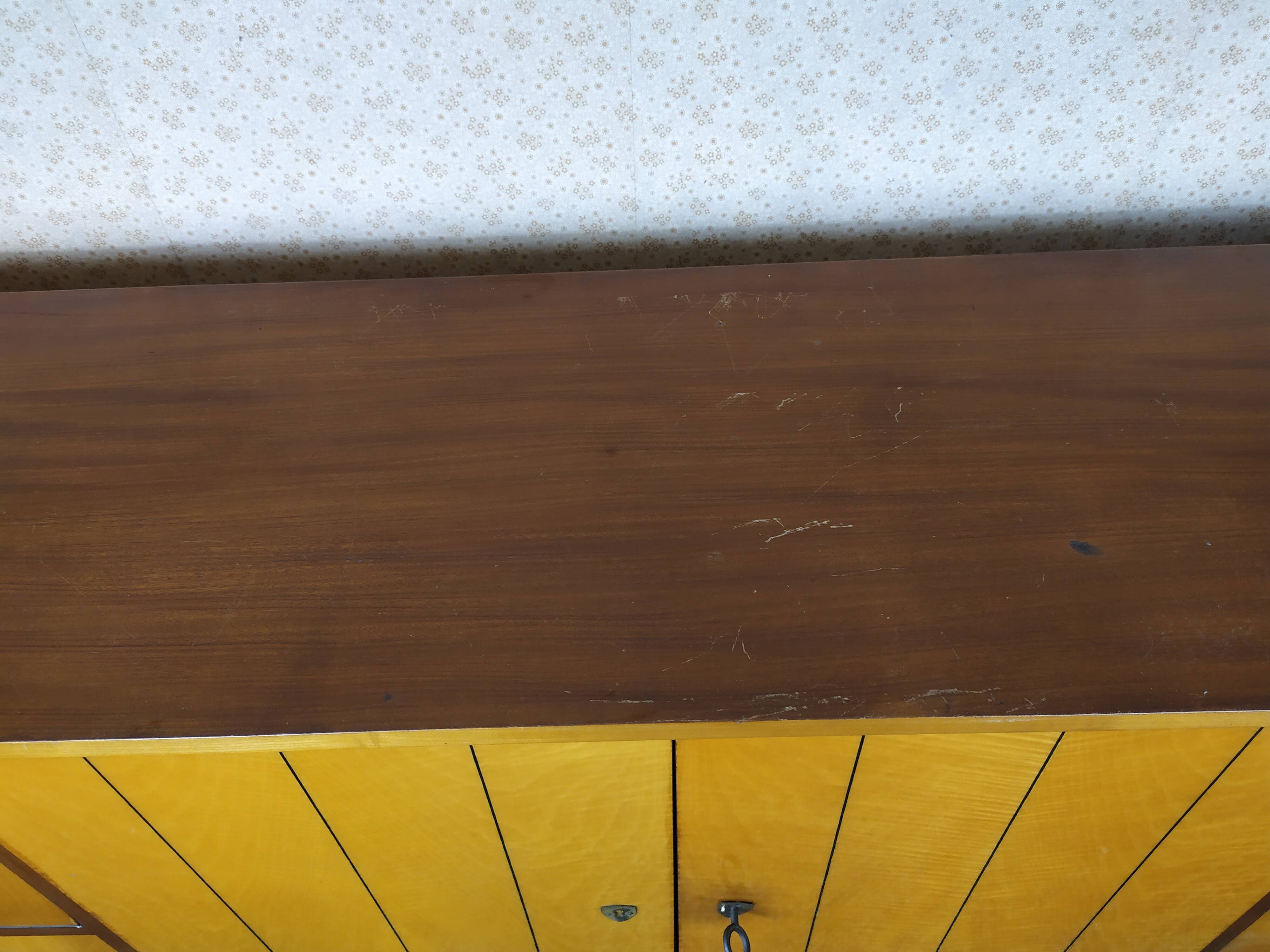 Scandinavian enfilade with showcase, compas foot