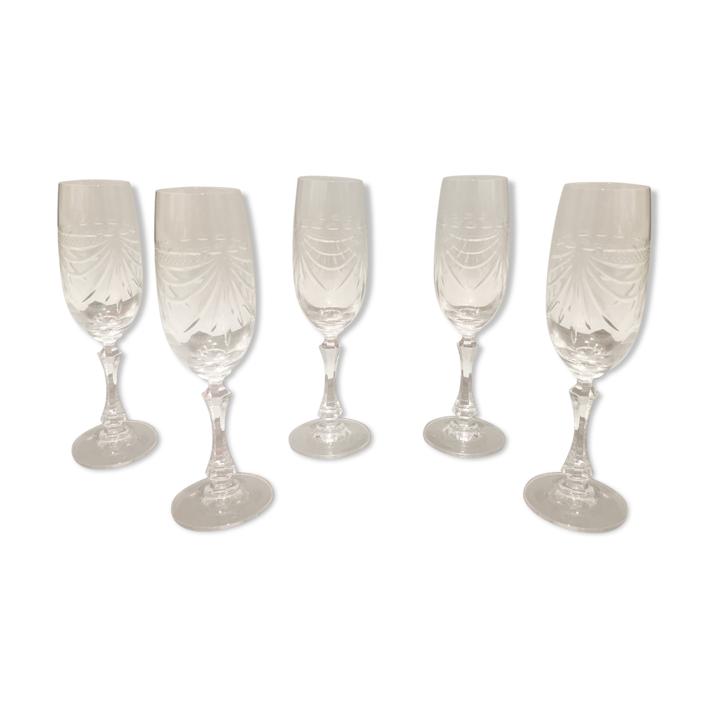 5 crystal champagne flutes