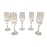 5 crystal champagne flutes