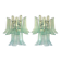 Pair of Italian Contemporary Murano Glass “Selle” Sconces with Green Water