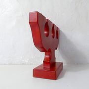 vintage painted wooden candlestick Scandinavian style