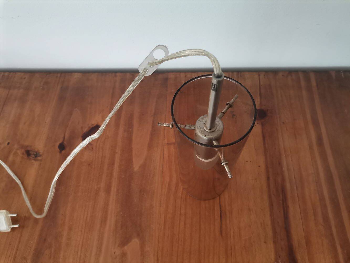 Swedish glass tube swag lamp by Mark Slöjd