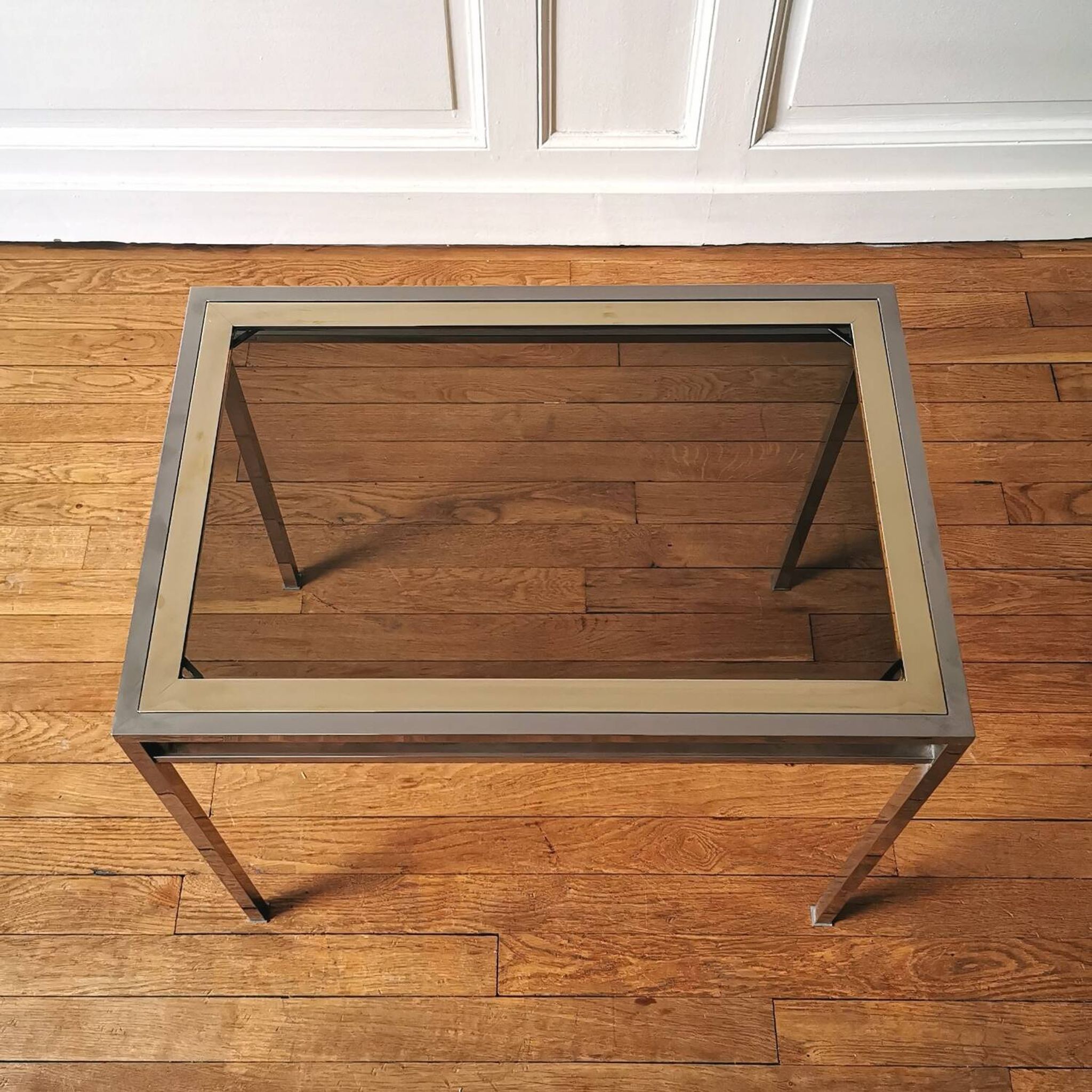 Chrome brass side table, 1970.